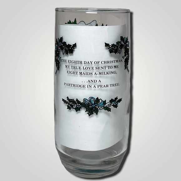 VINTAGE Brockway 12 Days Of Christmas 8th Day Replacement Glassware Drinking - Picture 4 of 6
